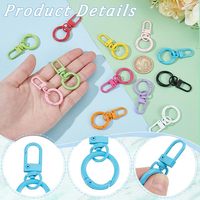 Gantungan Kunci Grosir Warna Permen dengan Pengait Snap, Cincin O, dan Rantai, dalam Jumlah Besar untuk Aksesoris DIY, Gantungan Tas, dan Gantungan Dompet