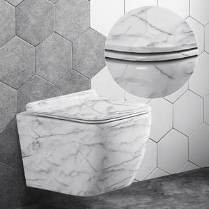 Soft closing seat cover sanitary ware toilet tankless ceramic wall hung rimless toilets bathroom - Product Image 1