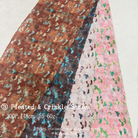 Tissu en crêpe de soie froissé à imprimé papillon aquarelle floue, résistant aux plis et respirant, pour vêtements féminins et abayas