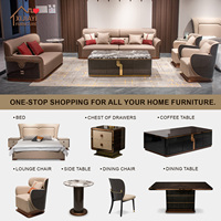 Ensemble de canapés de salon complet en cuir Nappa véritable personnalisable de style italien haut de gamme pour villa