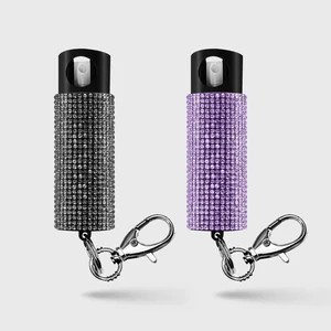 Professional Grade Diamond Spray Keychain Self Defense Women Pink Cry Carry Case Mace Rhinestone <b>Kit</b> Flashlight AAA Battery Warm - Product Image 6