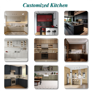 Durable Matt Black Lacquer Sintered Stone Countertop Kitchen Cabinets with <strong>Sink</strong> Ready to Assemble Kitchen <strong>Cupboard</strong> Modern - Product Image 5