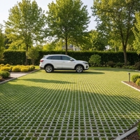 Grille de gazon en plastique HDPE 500x500mm, hauteur 48mm, hexagonale, emboîtable pour allée, parking, pente