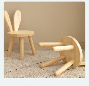2025 nouveauté éducation précoce enfants chaise ménage <span class=keywords><strong>tabouret</strong></span> en bois massif Table basse oreilles de lapin <span class=keywords><strong>tabouret</strong></span> carré pour la maison - Product Image 6