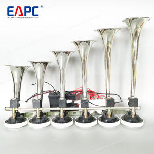 Corne à air pour camion de musique OE 317, chrome, 6 tuyaux, 8 sons, électronique, 12V ou 24V - Product Image 2