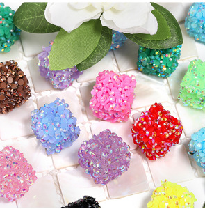 New Design Square Sugar <b>Acrylic</b> <b>Beads</b> Color Resin for DIY Bracelets Mobile Phone Chains Jewelry Making Accessories - Product Image 5
