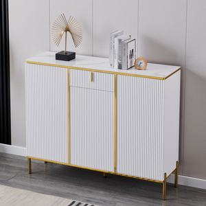 Meuble de rangement moderne italien pour chaussures, buffet à lattes pour salon - Product Image 4