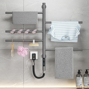 Nouveau chauffe-serviettes de salle de bain <span class=keywords><strong>support</strong></span> de <span class=keywords><strong>support</strong></span> en métal chronométrage porte-serviettes électrique chauffant séchage salle de bain porte-serviettes chauffant ensemble - Product Image 4