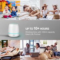 Diffuseur d'huiles essentielles ultrasonique silencieux 30 dB, écologique, avec lumière LED, pour la maison, le bureau, le yoga et le spa, 100 ml, 5 V, 20 m²