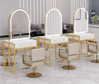 Coiffeur de salon de coiffure portable avec table à miroir simple et double miroir miroir armoire de salon spéciale pour une coupe de cheveux