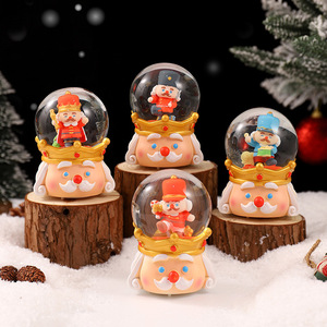 Painted Christmas Ornament Gift Luminous <b>Glowing</b> Mini Resin Crystal <b>Ball</b> for Snowman Holiday Decorations Living Room - Product Image 1