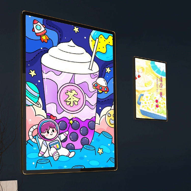 LED Customizable Drawing Light Box for Car Advertising Acrylic + Metal Wide Restaurants Malls Poster Frames Hanging Installation