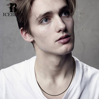 ICEBELA véritable italien 2mm & 3mm noir ou marron cuir cordon chaîne collier pour hommes femmes avec fermoir en argent Sterling 925
