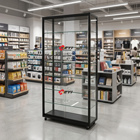 Vitrines Modernes Personnalisées à Vision Panoramique Écologiques pour Objets Métalliques en Verre Trempé avec Éclairage LED et Verre Verrouillable