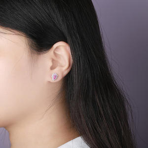 Orecchini a perno con cristalli rosa taglio a pera, design floreale, montatura a griffe, romantici, da donna, in lega, gioielli alla moda, orecchini da festa - Product Image 5