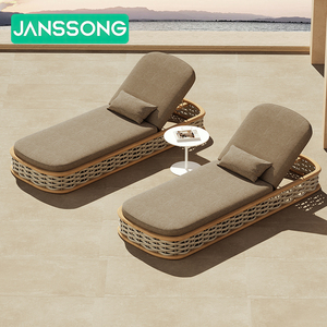 Lit de salon en rotin mobilier d'extérieur lit de bronzage en bois meubles au bord de la piscine chaises longues en plein air lit de jour meubles de patio chaise longue en <span class=keywords><strong>teck</strong></span> - Product Image 1