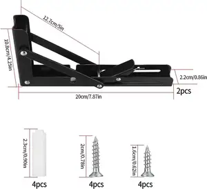 <span class=keywords><strong>2</strong></span> Piece treo tường gấp Kệ chân đế tam giác gấp Kệ chân đế tiết kiệm không gian bàn làm việc bảng chân đế - Product Image 1