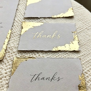 Cartes de remerciement personnalisées avec logo en feuille d'or pour vêtements, lettres d'invitation et cartes de vœux en papier - Product Image 2