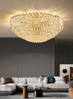 Lustre moderne de luxe en cristal, style salle de banquet de villa classique, pour salon, hall d'hôtel, décoration intérieure complète