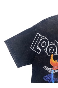 Men's Oversized Cartoon Printed T-Shirt <b>Short</b> <b>Sleeve</b> O-Neck Street Style Black Cotton Jersey Fit - Product Image 5