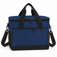 Sac isotherme avec bandoulière, en polyester souple avec fermeture éclair et poche avant, réutilisable pour le travail quotidien, les voyages et les pique-niques
