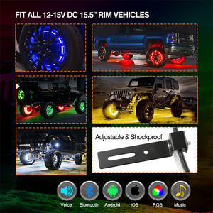 Accessoires pour <span class=keywords><strong>pneus</strong></span> Nova Auto App Control, feux de freinage à changement de couleur, clignotants Rgb, lumière de roue LED de 15,5 pouces - Product Image 5
