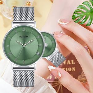 Montre à quartz solaire 32 mm pour femme, bracelet en acier inoxydable, élégante, fine, pour affaires, étanche, cadran en cristal, aiguilles - Product Image 1
