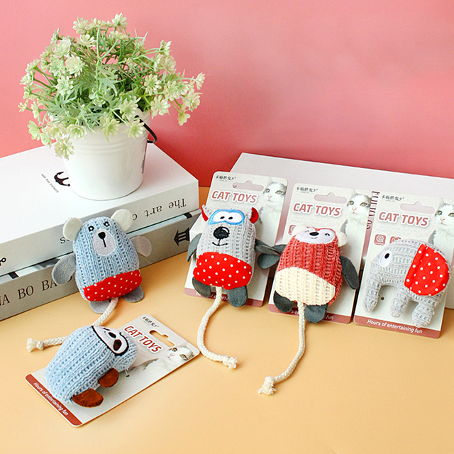 Manufacturer Wholesale Animal Doll Shape Cat Teaser Stick Interactive Cat Plush Toy