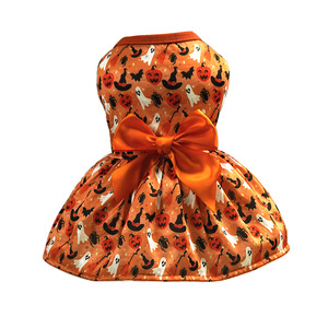 Nuovo Vestito Gotico <span class=keywords><strong>da</strong></span> Principessa Arancione in Poliestere per Cani, Costume di Halloween con Lanterna a <span class=keywords><strong>Zucca</strong></span>, Fiocco in Raso, Gonna Senza Maniche, per l'Autunno - Product Image 1