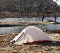 Carpa de Camping Ultraligera Plegable de Doble Capa para las Cuatro Estaciones, Tipo Domo para 2 Personas, Impermeable 4000mm, Equipo de Camping para Exteriores