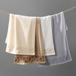 Serviette de bain en Jacquard en pur coton, 34x74Cm, motif géométrique, moelleuse et absorbante, serviette rectangulaire à usage domestique pour adultes, hommes et femmes - Product Image 4