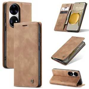 CaseMe Original For Huawei P50 pro Flip Case Leather Wallet Case For Huawei P40 P30 P20 Mate 40 TPU Back Cover For Huawei P50pro