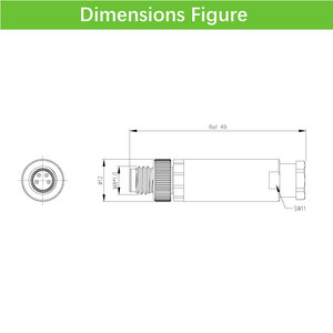Connecteur plastique M8 4 broches 3 broches mâle, connecteur circulaire moulé sur mesure, étanche IP67, câble M8 - Product Image 3