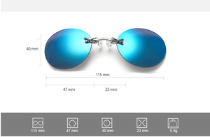 Hxjh Matrix — lunettes de soleil UV400 sans bords, rondes, pince-nez, lunettes de soleil classiques, rétro - Product Image 3