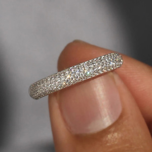 Anelli con strass lucidi, gioielli eleganti di lusso da donna per matrimonio, fidanzamento, abbinabili a abiti da sposa - Product Image 2