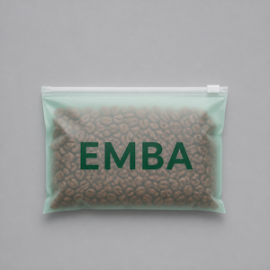 Sacs à fermeture éclair personnalisés avec logo EMBA, couleur menthe verte, pour grains de café, sacs refermables en LDPE, impression OEM, vente en gros, usine - Product Image 1