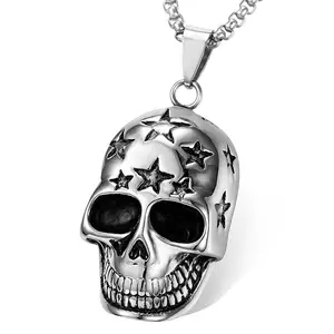 Punk Hip Hop Jewelry Europe and America Domineering Skull Necklace Men Personality Ghost Head Pendant