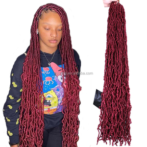 En gros Goddess Faux Crochet Hair 24 30 36 pouces, mèches synthétiques pour tressage et torsades, trame simple, tresses africaines - Product Image 1