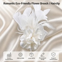Broche en plumes élégante pour costume et robe de soirée, pince à cheveux légère en tissu de soie pour fête et célébration