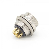 Suministro GX16 8 pines Cable macho inverso enchufe hembra montaje en Panel conectores circulares para montaje en Panel inverso