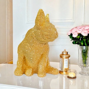 Light Luxury Sprinkled Gold <b>Building</b> <b>Block</b> Sitting Style Bucket Ornament Creative Home Decoration Epoxy Resin Sculpted Folk Art - Product Image 2