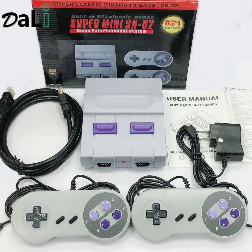 Супер Классическая Мини игровая консоль со встроенными 821 ТВ-видеоиграми с двумя контроллерами