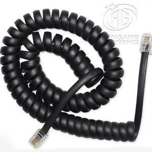 Câble de rallonge téléphonique RG RJ91, connecteur de combiné, cordon de téléphone, câble spiralé, fil à ressort 4P4C CAT3, certifié RoHS - Product Image 1