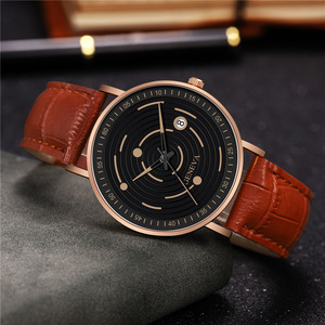 Venta al por mayor cuero de la Pu de moda relojes hombres calendario simple <span class=keywords><strong>Ginebra</strong></span> relojes - Product Image 2