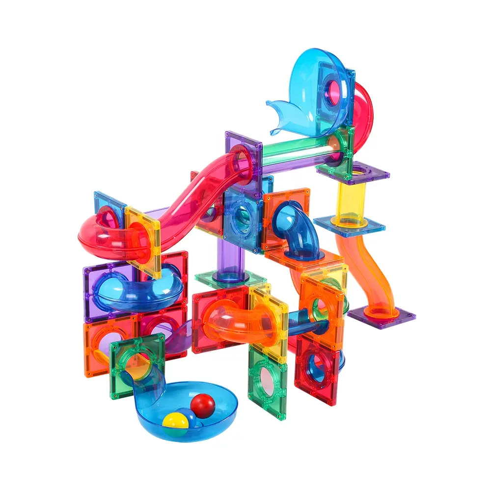Mainan Anak-anak Edukatif Magnet, Mainan Ubin Lari Marmer Magnetik DIY 100 Buah Pengiriman Cepat Baru