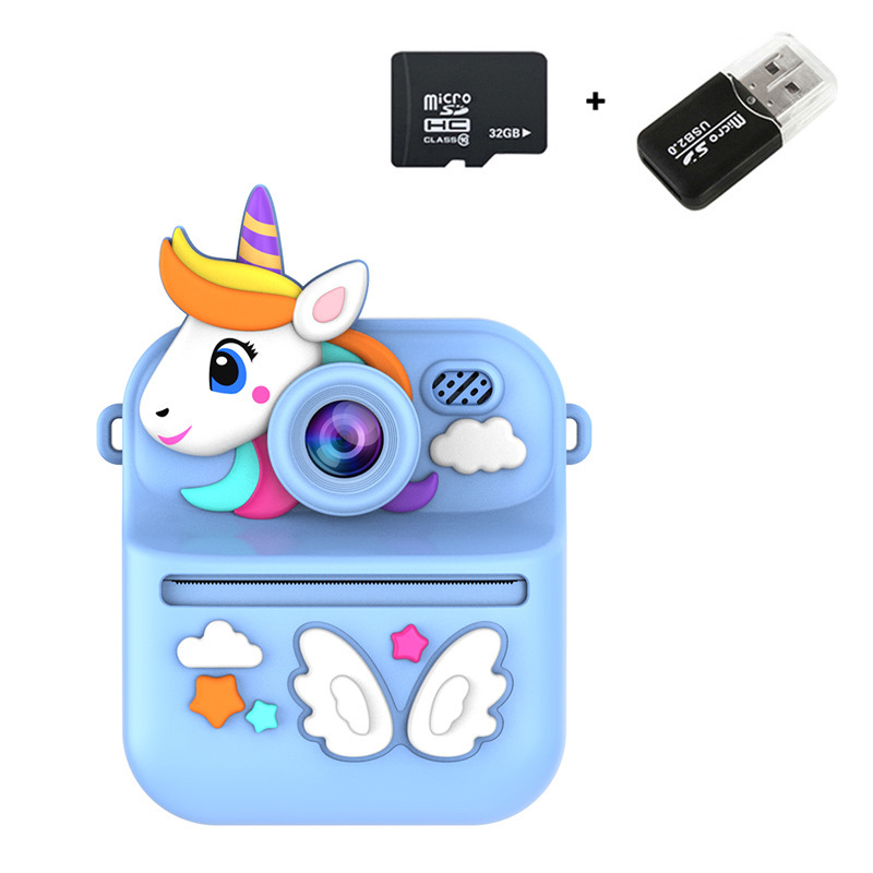 S1 Printer Camera - Blue Unicorn 32GB Memory Card USB Card Reader