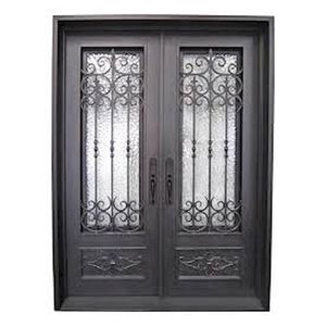 Puerta de Hierro Forjado de Alta Gama con Diseño de Apertura Personalizada Prima, Vidrio y Cabeza de Puerta Curva con Acabado Galvanizado - Product Image 2