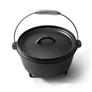 Wok personnel personnalisé poêle à paella four hollandais <span class=keywords><strong>en</strong></span> <span class=keywords><strong>fonte</strong></span> fournisseur noir mat batterie de cuisine de qualité supérieure pour camping four hollandais - Product Image 1