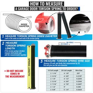 ชุดสปริงทอร์ชั่นประตูโรงรถแบบ X39.5 0.283X2คู่อิเล็กโตรโฟรีซิสที่มีความแม่นยำสูง-5/8นิ้ว - Product Image 6