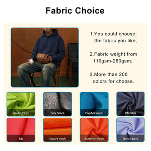 Sweat à capuche surdimensionné brodé en 3D pour hommes, 380 g/m², 100 % coton molletonné, pull-over écologique unisexe, broderie 3D personnalisée, noir - Product Image 4